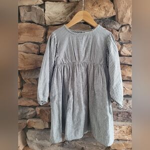 Striped Puff-Sleeve Kids Dress